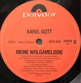 LP Karel Gott: Meine Wolgamelodie
