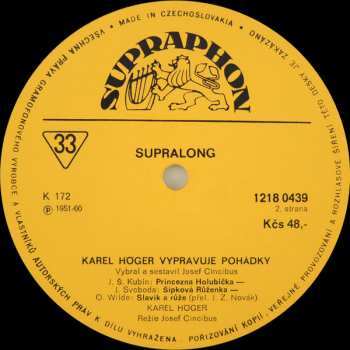 LP Karel Höger: Karel Höger Vypravuje Pohádky