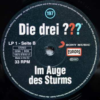 2LP Kari Erlhoff: Die Drei ??? 197 - Im Auge Des Sturms LTD