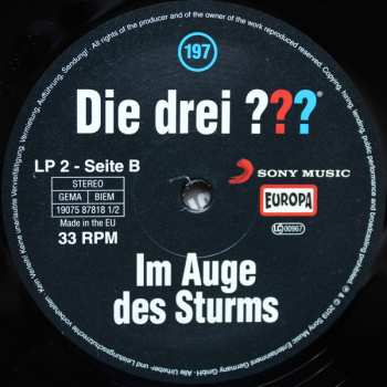 2LP Kari Erlhoff: Die Drei ??? 197 - Im Auge Des Sturms LTD