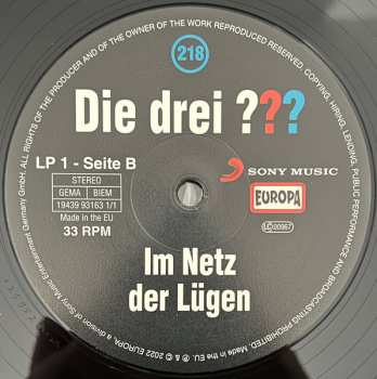 2LP Kari Erlhoff: Die Drei ??? 218 - Im Netz Der Lügen  LTD