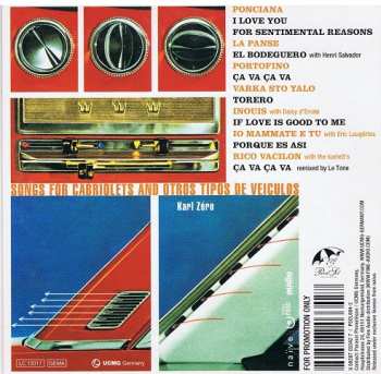CD Karl Zéro: Songs For Cabriolets And Otros Tipos De Veiculos