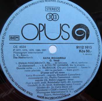 LP Katia Ricciarelli: Verdi-Puccini