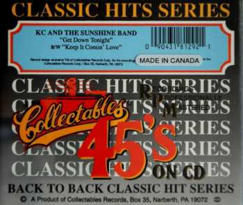 CD KC & The Sunshine Band: Get Down Tonight / Keep It Comin' Love