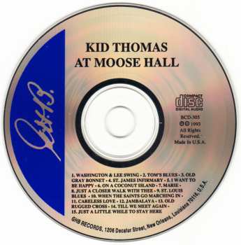 CD Kid Thomas Valentine: Kid Thomas At Moose Hall