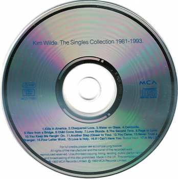 CD Kim Wilde: The Singles Collection 1981-1993.