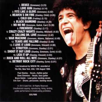 CD Kiss: The Ritz On Fire (1988 Live Radio Broadcast)