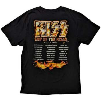 Merce Kiss: Kiss Unisex T-shirt: End Of The Road Tour Orange (back Print) (small) S