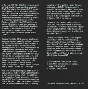 CD/DVD Klaus Schulze: Dig It