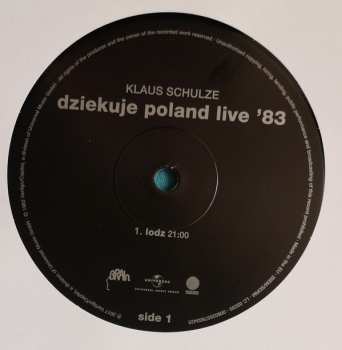 2LP Klaus Schulze: Dziękuję Poland Live '83