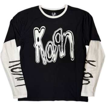 Merch Korn: Layered Long Sleeve Maglietta Metallic Logo Korn