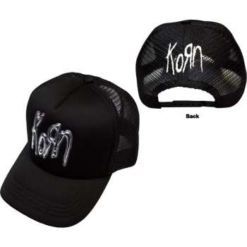 Merce Korn: Korn Unisex Mesh Back Cap: Sonic Silver Logo (black) (back Print)