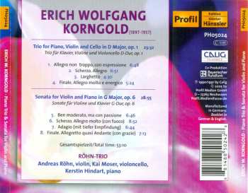 CD Erich Wolfgang Korngold: Piano Trio & Sonata For Violin And Piano