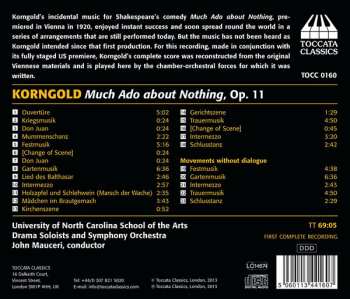 CD Erich Wolfgang Korngold: Much Ado About Nothing, Op. 11 (Complete Incidental Music)