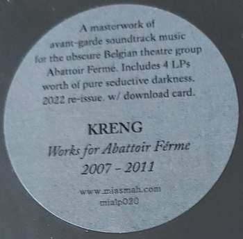 4LP/Set di cofanetti Kreng: Works For Abattoir Fermé 2007 - 2011 LTD
