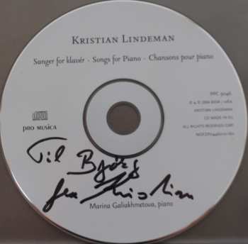 CD Kristian Lindeman: Songs For Piano