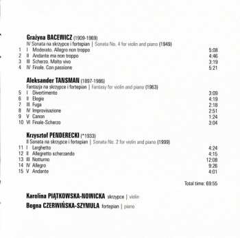 CD Krzysztof Penderecki: Penderecki Bacewicz Tansman