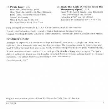 CD Kurt Weill: Mack The Knife - Songs Of Kurt Weill