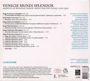 CD La Reverdie: Venecie Mundi Splendor: Marvels Of Medieval Venice
