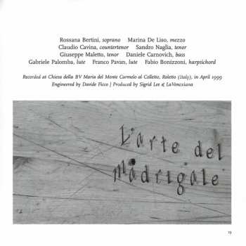 9CD/Set di cofanetti La Venexiana: L'Arte De Madrigale LTD