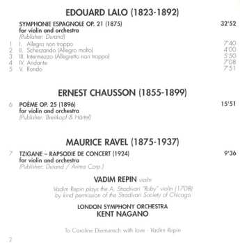 CD The London Symphony Orchestra: Symphonie Espagnole / Poème / Tzigane