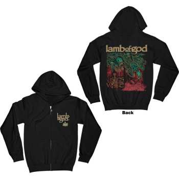 Merce Lamb Of God: Lamb Of God Unisex Zipped Hoodie: Ashes Of The Wake Album Cover (back Print) (small) S