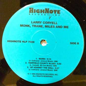 LP Larry Coryell: Monk, Trane, Miles & Me