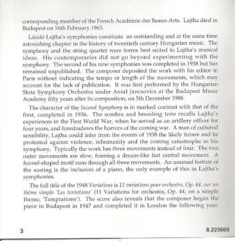 CD Pécs Symphony Orchestra: Orchestral Works Vol. 3: Symphony No. 2 • Variations, Op. 44