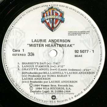 LP Laurie Anderson: Mister Heartbreak