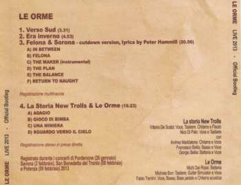 CD Le Orme: Le Orme Prognight Live 2013