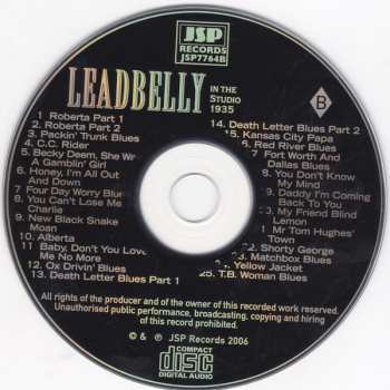 4CD/Set di cofanetti Leadbelly: Important Recordings 1934 - 1949