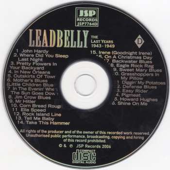 4CD/Set di cofanetti Leadbelly: Important Recordings 1934 - 1949