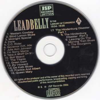 4CD/Set di cofanetti Leadbelly: Important Recordings 1934 - 1949
