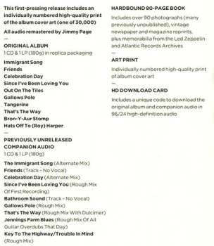 2LP/2CD/Set di cofanetti Led Zeppelin: Led Zeppelin III DLX