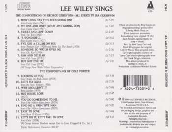 CD Lee Wiley: Lee Wiley Sings The Songs Of George & Ira Gershwin & Cole Porter (The 1939-40 Liberty Music Shop Recordings)