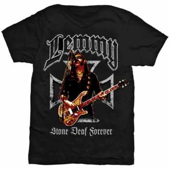 Merch Lemmy: Maglietta Iron Cross Stone Deaf Forever 