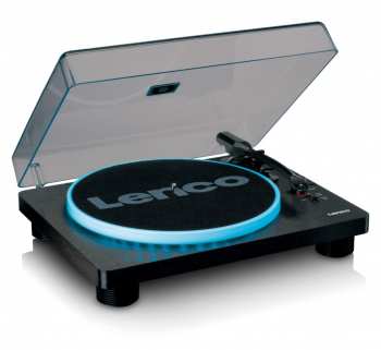 Audiotechnica Lenco LS-50LEDBK gramofon s reproduktory a LED osvětlením