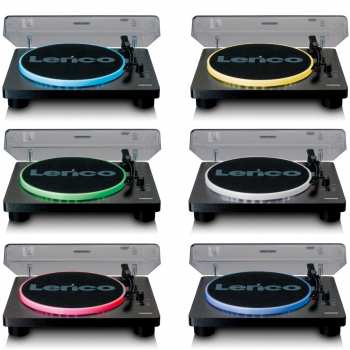 Audiotechnica Lenco LS-50LEDBK gramofon s reproduktory a LED osvětlením