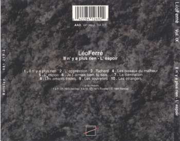 CD Léo Ferré: Vol. IX Il N'Y A Plus Rien - L'Espoir
