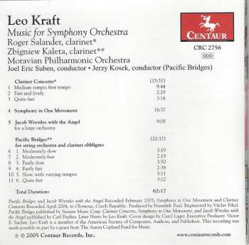 CD Leo Kraft: Clarinet Concerto • Symphony In One Movement • Jacob Wrestles With The Angel • Pacific Bridges