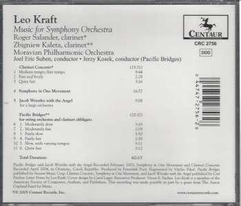 CD Leo Kraft: Clarinet Concerto • Symphony In One Movement • Jacob Wrestles With The Angel • Pacific Bridges