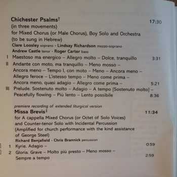 CD Leonard Bernstein: Kaddish • Chichester Psalms • Missa Brevis