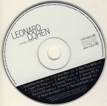 CD Leonard Cohen: More Best Of