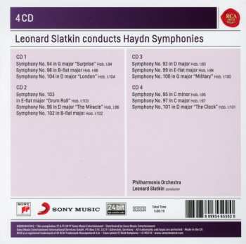 4CD/Set di cofanetti Philharmonia Orchestra: Leonard Slatkin Conducts Haydn Symphonies (The 12 London Symphonies Incl. "Surprise" · "Miracle" · "Military" · "Drum Roll")
