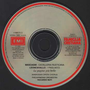 CD Philharmonia Orchestra: Cavalleria Rusticana (Le Pagine Più Belle) / I Pagliacci (Le Pagine Più Belle)