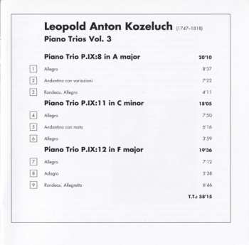 CD Leopold Koželuh: Piano Trios Vol. 3