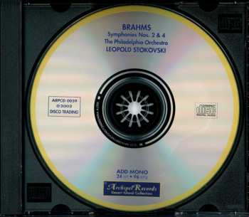 CD Johannes Brahms: Stokovski - Brahms - Symphonies No. 2 & 4 - The Philadelphia Orchestra