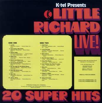 LP Little Richard: K-tel Presents Little Richard Live! 20 Super Hits