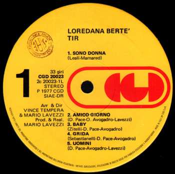 LP Loredana Bertè: T.I.R.