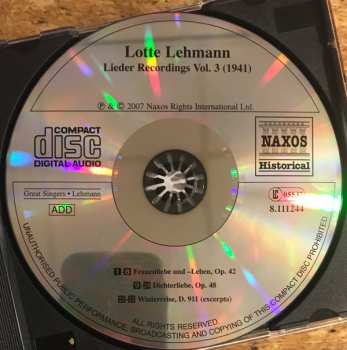 CD Lotte Lehmann: Lieder Recordings, Vol. 3 (1941)